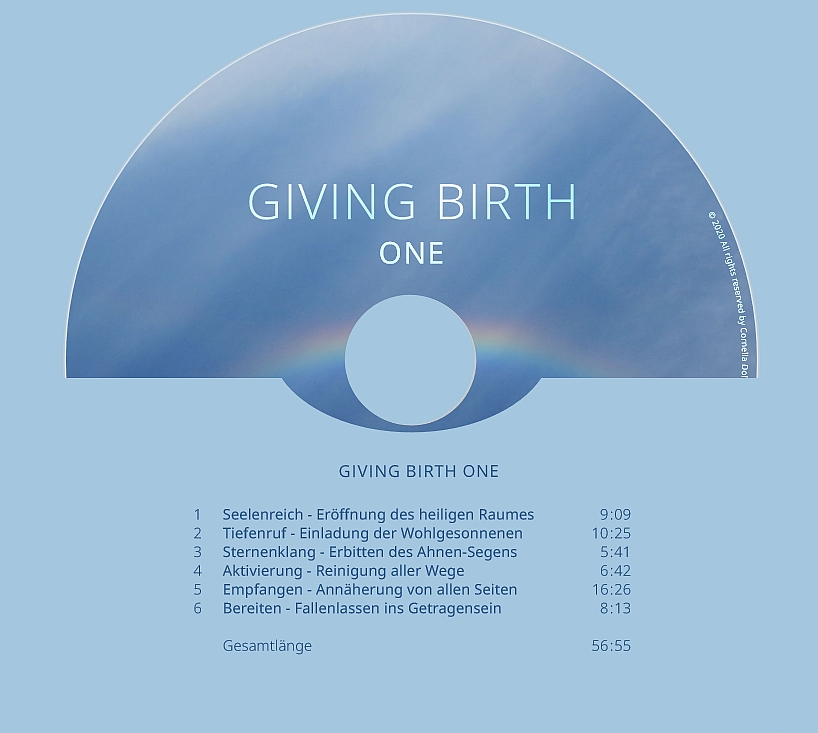 Titel der CD Giving Birth ONE - Klänge zur Geburtsbegleitung
