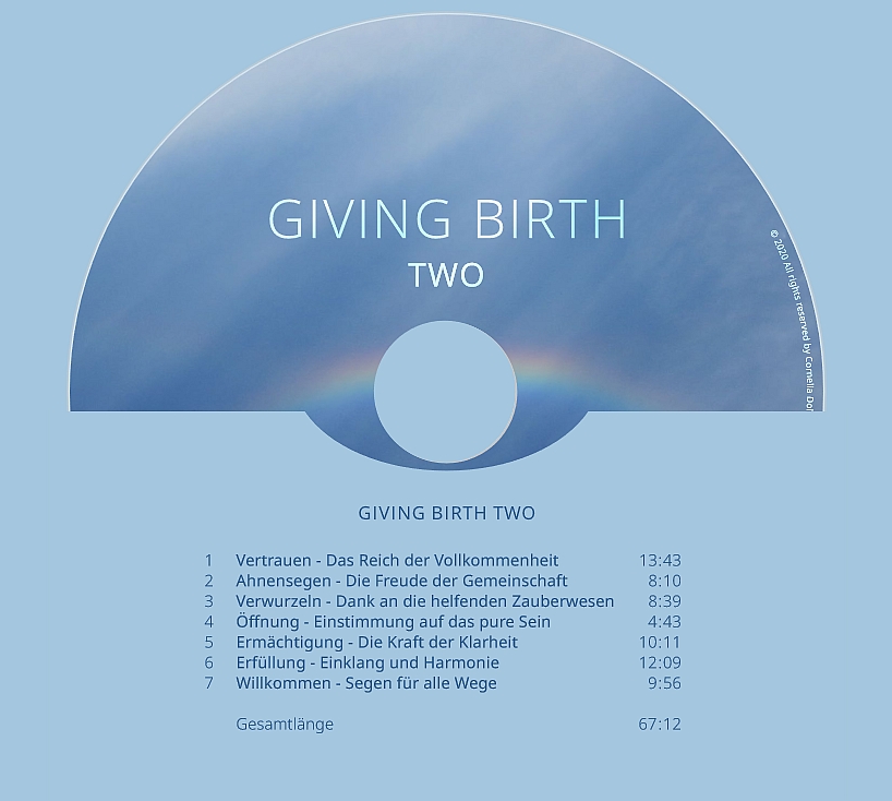 Titel der CD Giving Birth TWO - Klänge zur Geburtsbegleitung
