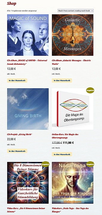 Stimmlabor-Shop mit CD´s und Videokursen